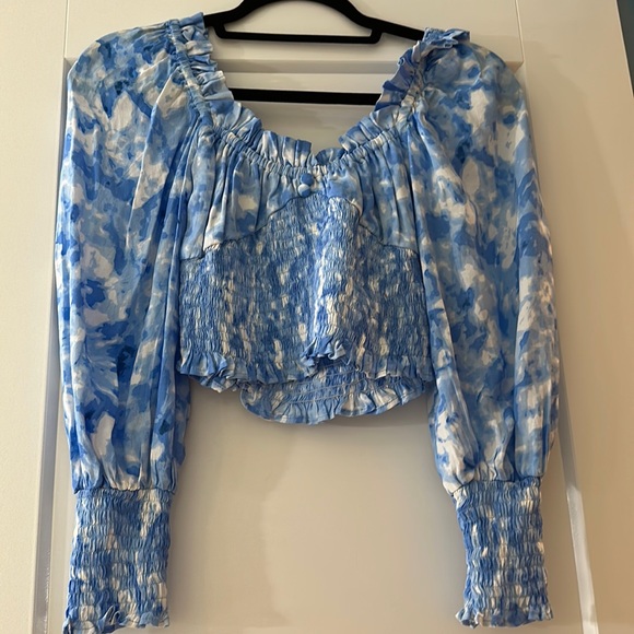 Faithfull the Brand Blue and White Top - Picture 2 of 2